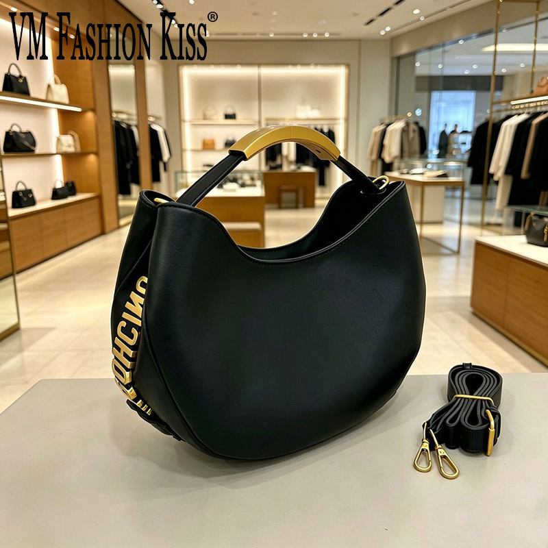 Luxury Bags Expensive - Demi-cercle Women Golden Letter Tote Drawstring
