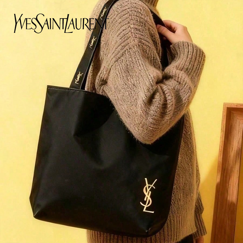 Luxury Designer Bags Ysl - YSL Saint Laurent Black Canvas Tote