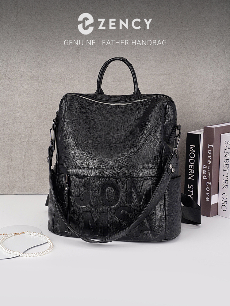 Shoulder Bag Slouchy - Zency Premium Genuine Leather Letter Backpack