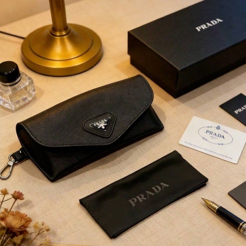 Prada Black Leather Eyeglass C - огляд і ціна Luxury Bags Logo