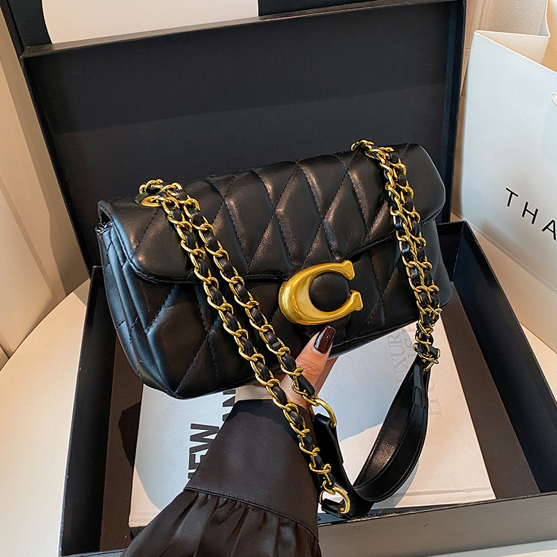 Women Quilted Leather Shoulder - огляд і ціна Luxury Bags Logo
