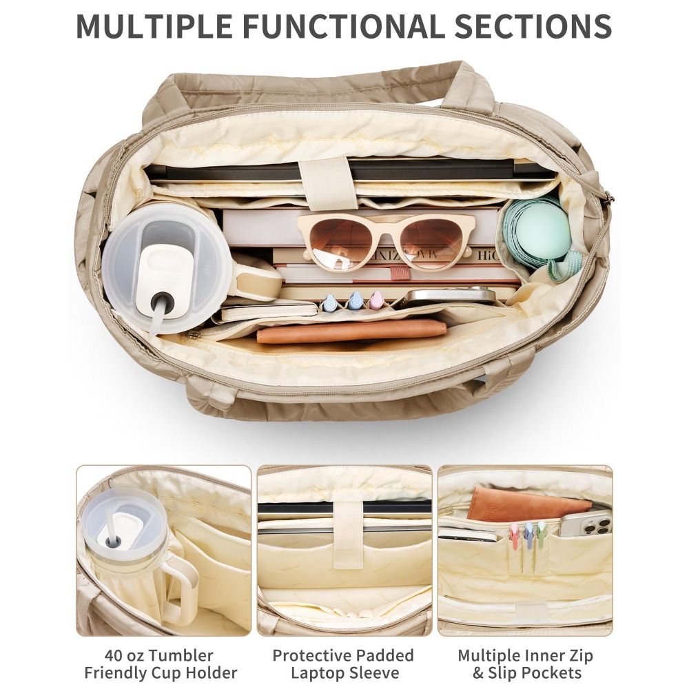 Large Capacity Puffer Tote Bag - огляд і ціна Accordion Wallet Zip